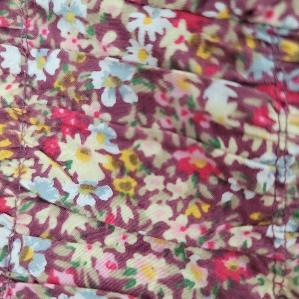 Sim & Sam Sz S Floral Daisy Short Puff Sleeve Crop Top Cotton Boho Cottagecore - Picture 5 of 10